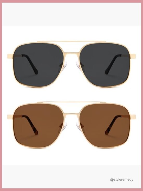 Polarized Square Aviator Sunglasses UV Protection Men Women main image 5